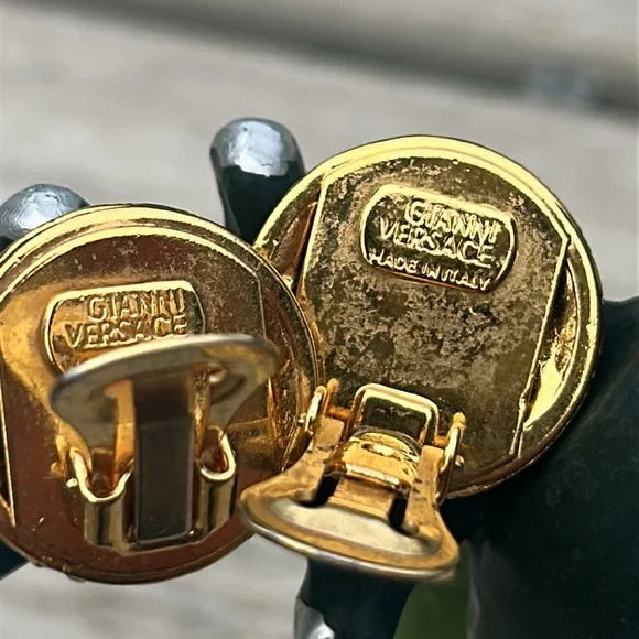 Versace Vintage Gold Medusa Baroque Earrings - Picture 3 of 3